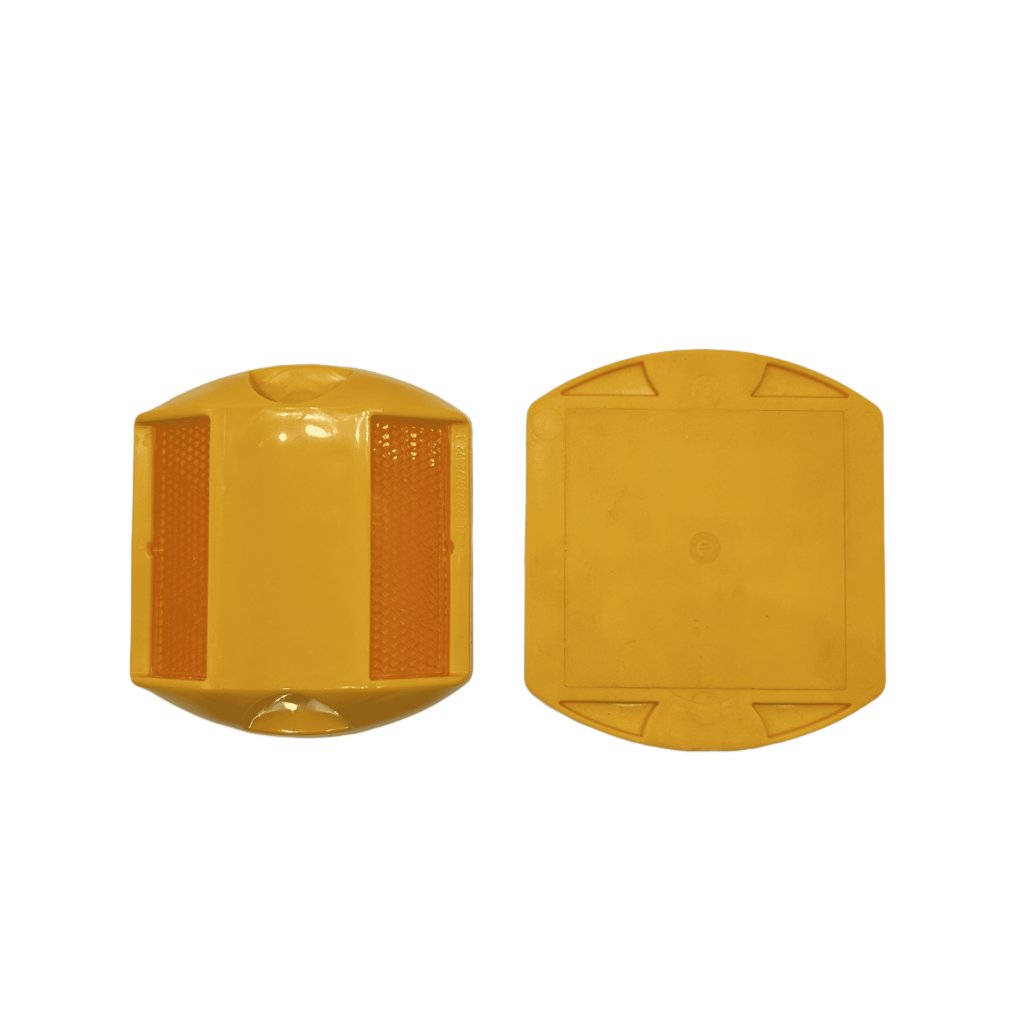 yellow plastic road marker